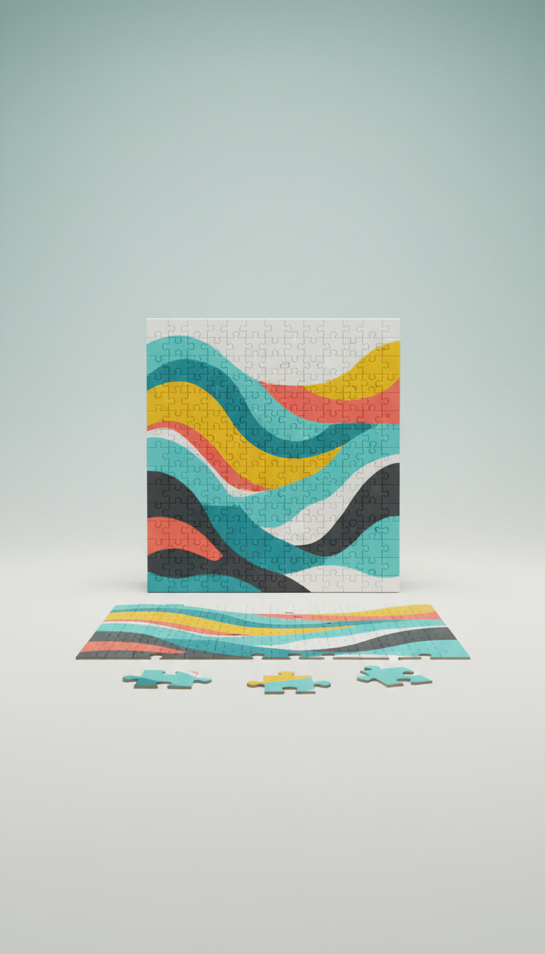 Aqua Twist Abstract Waves 2000-Piece Puzzle
